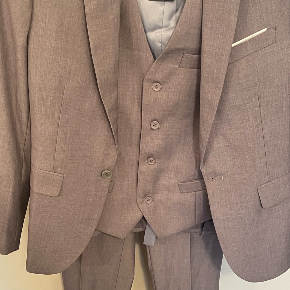 Menswear Suit 3 piece Jacket Blazer, Vest, Pants Grey XS Slim